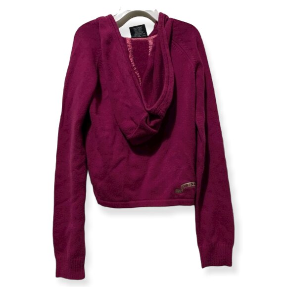 Calvin Klein Jeans V-Neck Knit Hoodie Sweater Magenta Size Medium Vintage - Picture 3 of 6